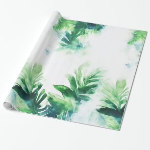 Elegant Tropical Leafy Green Wrapping Paper