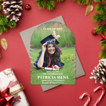 Elegant Tropical Leave Graduation Photo 