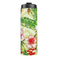 Elegant Tropical Leaves and Hibiscus Flowers |