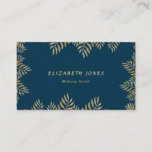 Elegant Tropical Makeup Artist Business Card