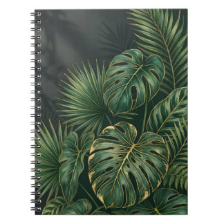 Elegant Tropical Monstera Leaves Botanical Notebook