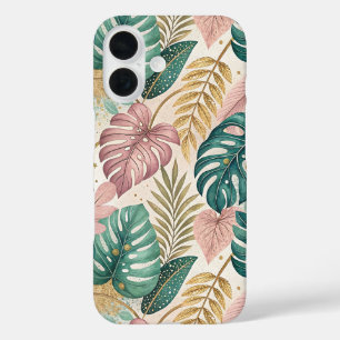 Elegant Tropical Monsteras Boho iPhone 16 Case