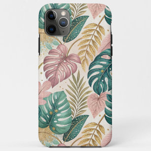 Elegant Tropical Monsteras Boho iPhone 11 Pro Max Case