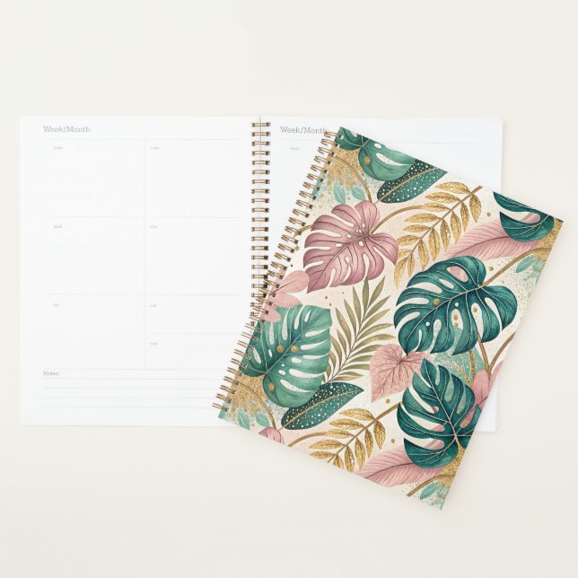 Elegant Tropical Monsteras Boho Planner (Display)