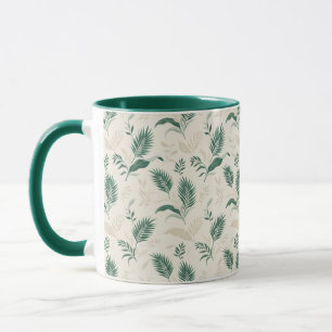 Elegant Tropical Palm Leaves Botanical Pattern  Mug