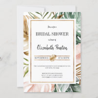Elegant Tropical Palm Leaves Bridal Shower