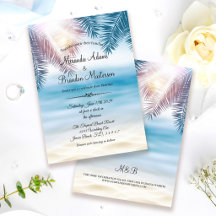Elegant Tropical Palm Ocean Summer Beach Wedding