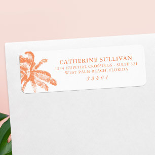 Elegant Tropical Palm Tree Address Return Address Label