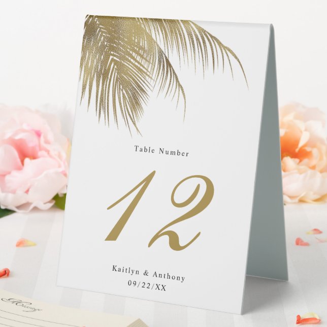 Elegant Tropical Palm Tree Beach Wedding Table No. (In SItu (Wedding))