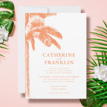 Elegant Tropical Palm Tree Wedding Invitation