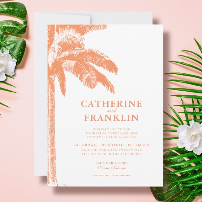 Elegant Tropical Palm Tree Wedding Invitation (Creator Uploaded)