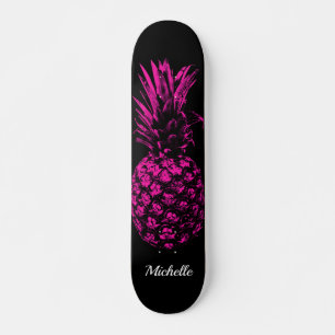 Elegant Tropical  Pink Pineapple Custom Skateboard