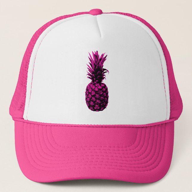 Elegant Tropical Pink Pineapple  Trucker Hat (Front)