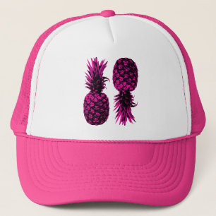 Elegant Tropical Pink Pineapple Trucker Hat