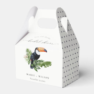 Elegant Tropical Rainforest Toucan Bridal Shower Favour Box