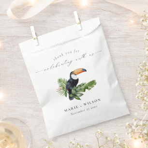 Elegant Tropical Rainforest Toucan Wedding Favour Bag