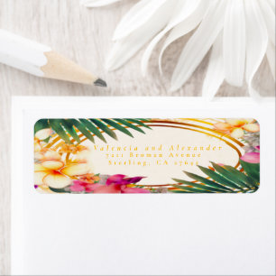Elegant Tropical Return Address  Label