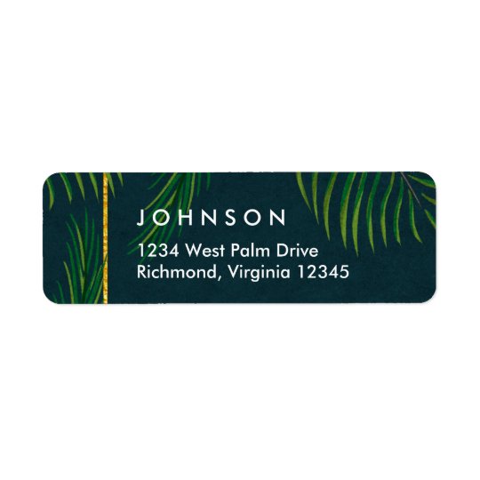 Elegant Tropical Return Address Labels