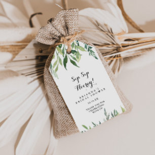 Elegant Tropical Sip Sip Hooray Bridal Shower Gift Tags