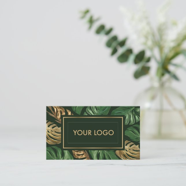 Elegant Tropical Theme Business Card (Standing Front)
