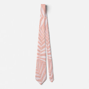 Elegant tropical white palm leaves paint tie
