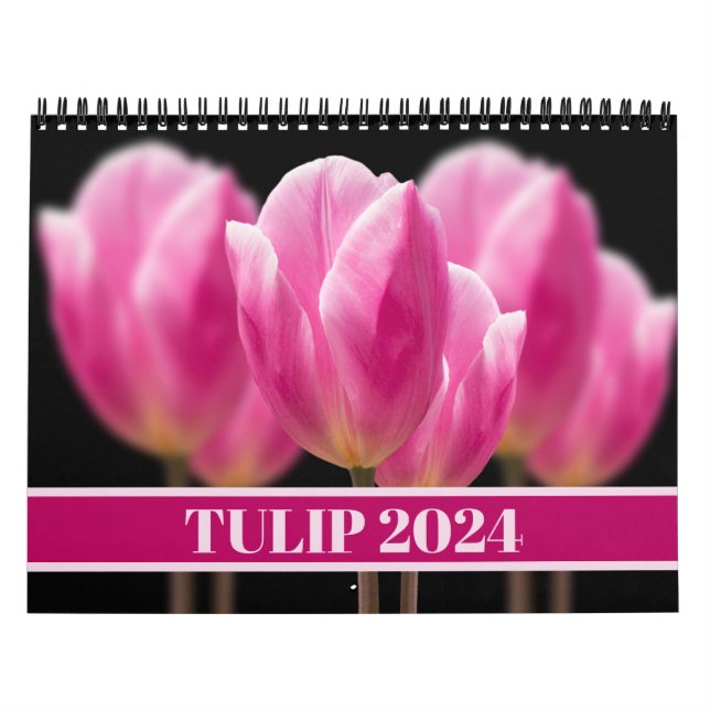 Elegant Tulip and Rose Floral Flowers Photography Calendar (Cover)