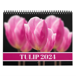 Elegant Tulip and Rose Floral Flowers Photography Calendar