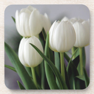 Elegant Tulip and Rose Floral Flowers Photography Coaster