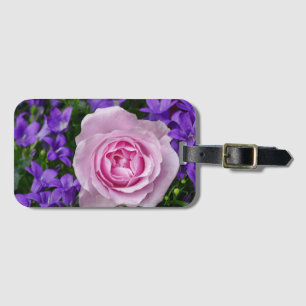 Elegant Tulip and Rose Floral Flowers Photography Luggage Tag