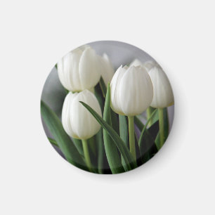Elegant Tulip and Rose Floral Flowers Photography Magnet