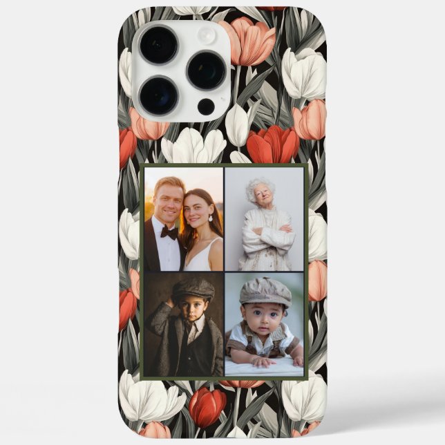 Elegant Tulip Custom Photo Collage Iphone Case (Back)