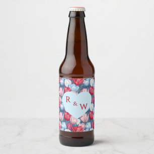 Elegant Tulip Fantasy Vineyard Wedding Beer Bottle Label