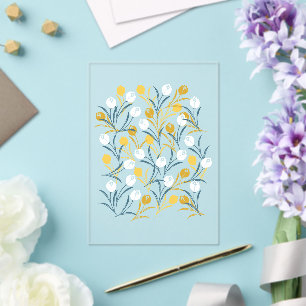 Elegant Tulip Floral Pattern Acrylic Invitations