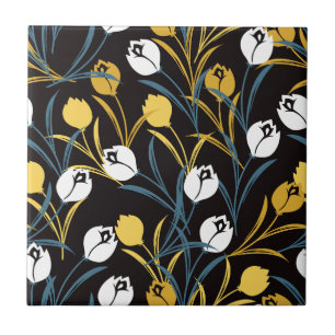 Elegant Tulip Floral Pattern  Ceramic Tile