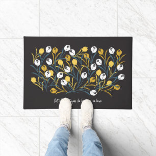 Elegant Tulip Floral Pattern Doormat