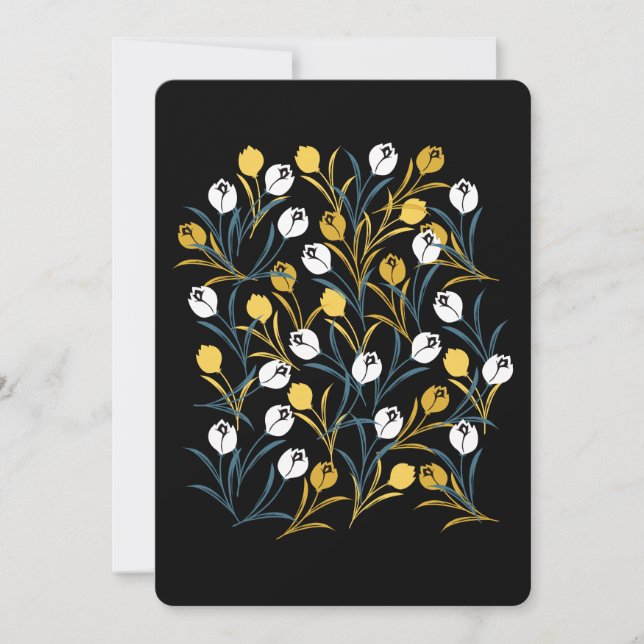 Elegant Tulip Floral Pattern  Invitation (Front)