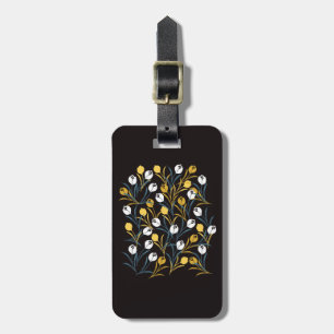 Elegant Tulip Floral Pattern Luggage Tag