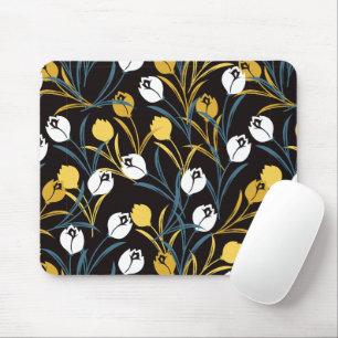 Elegant Tulip Floral Pattern  Mouse Pad