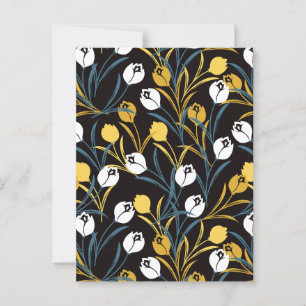 Elegant Tulip Floral Pattern  Postcard