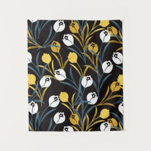 Elegant Tulip Floral Pattern Tapestry