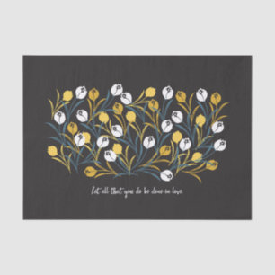 Elegant Tulip Floral Pattern Tissue Paper