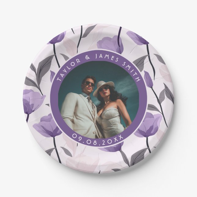 Elegant Tulip Floral Plate For Simple Wedding (Front)