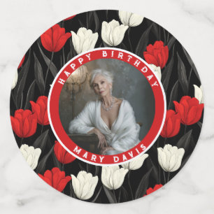 Elegant Tulip Flower Custom Birthday Confetti