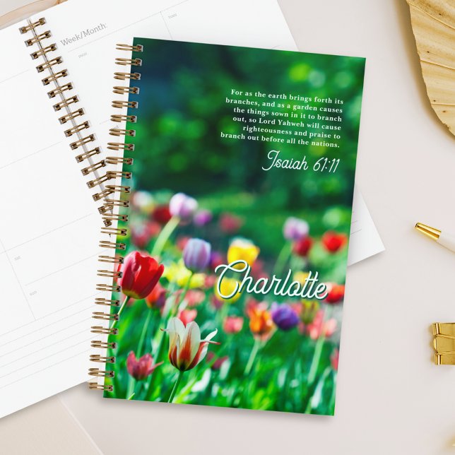 Elegant Tulip Flower Garden Personalised Planner (Creator Uploaded)