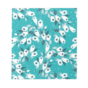 Elegant Tulip Flower Pattern Botanical Art Design Notepad