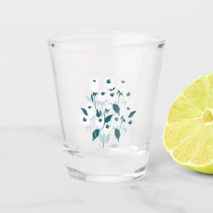 Elegant Tulip Flower Pattern Botanical Art Design Shot Glass