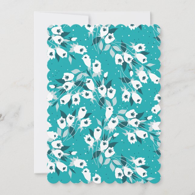 Elegant Tulip Flower Pattern Botanical Art Design Thank You Card (Front)