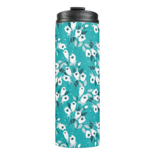 Elegant Tulip Flower Pattern Botanical Art Design Thermal Tumbler
