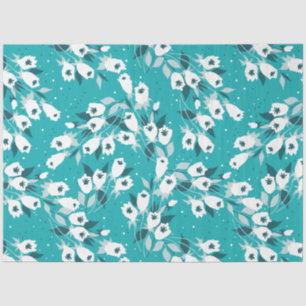 Elegant Tulip Flower Pattern Botanical Art Design Tissue Paper