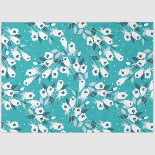 Elegant Tulip Flower Pattern Botanical Art Design Tissue Paper (Front)